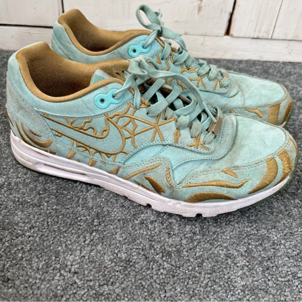 Nike Air Max Ultra Lotc Paris Turquoise & Gold Tennis Shoes Sneakers Size 8